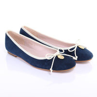 Thumbnail for Bow Suede Ballerina (Navy)