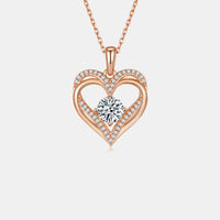 Thumbnail for 1.2 Carat Moissanite 925 Sterling Sliver Heart Necklace