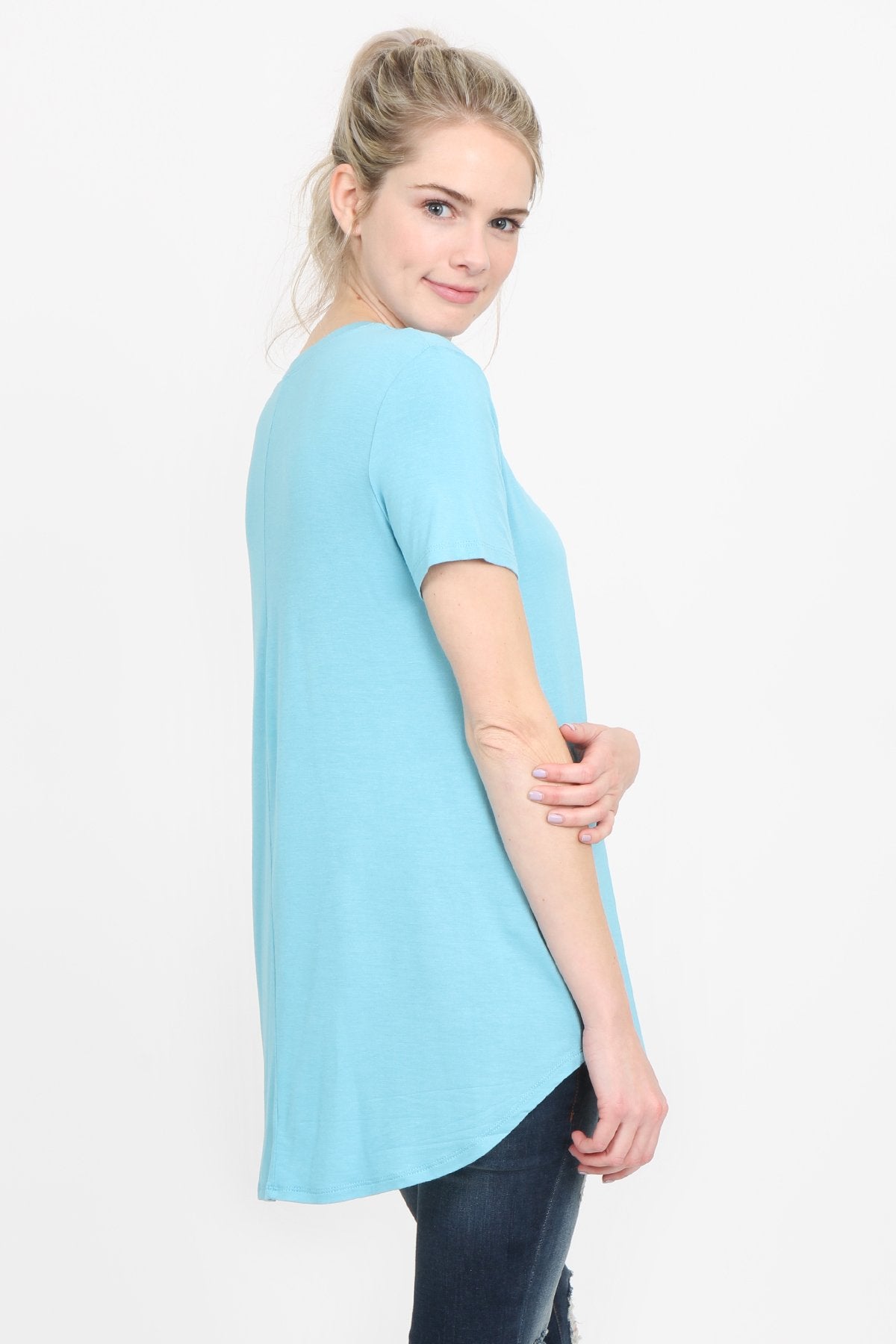 Riah Fashion - Premium Rayon Short Sleeve Top - 12 COLORS -