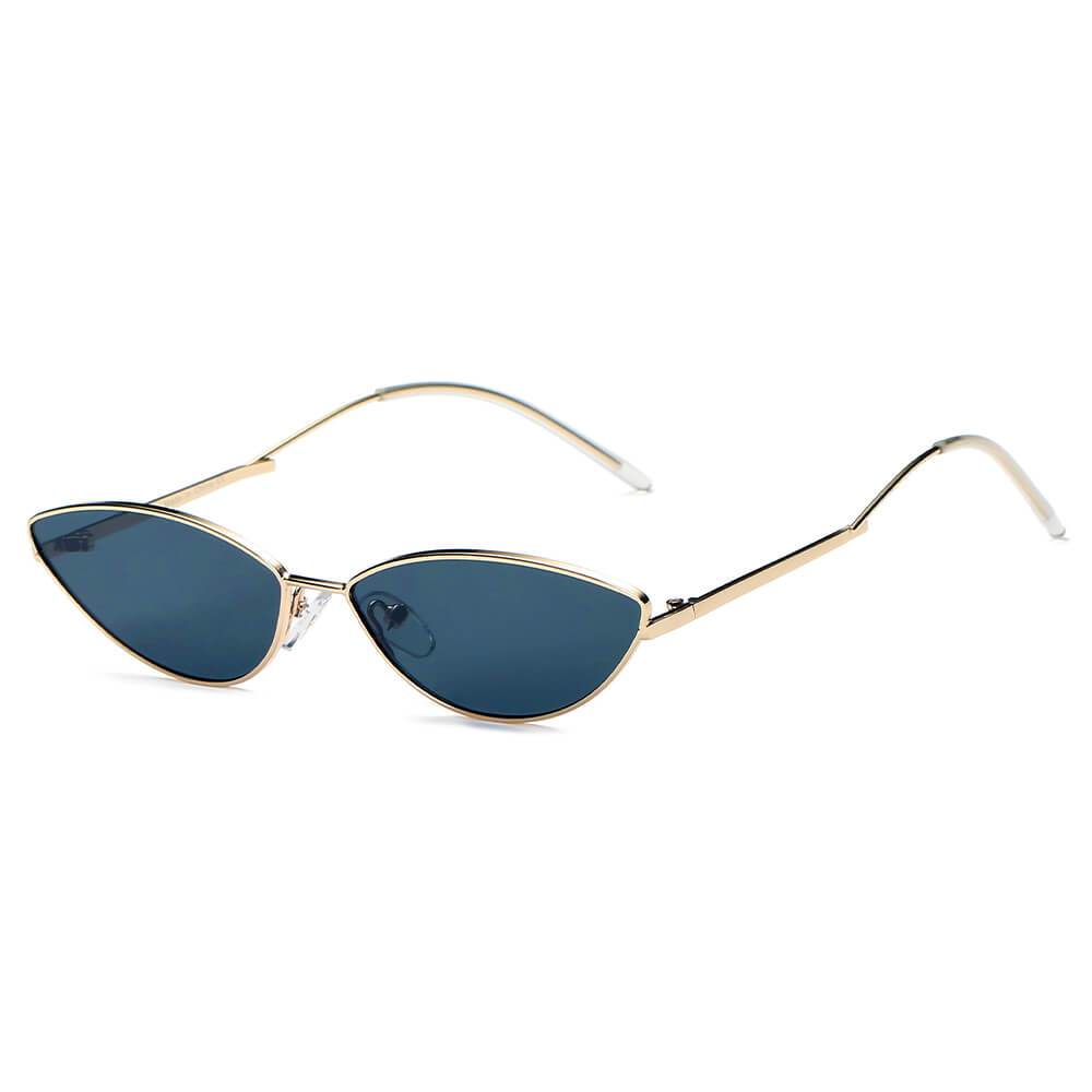 Flint | Small True Retro Vintage Slim Metal Sunglasses - 4 COLORS -