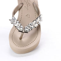 Thumbnail for SAND BY SAYA N.Y. - Greenwich - Rhinestone Mid Wedge Flip Flops - 2 COLORS -