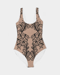 Thumbnail for Chaluisant - Black & Nude Lace Women's One-Piece Swimsuit -