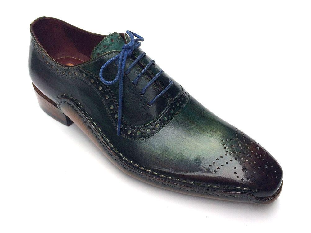 Paul Parkman - Green & Purple Handmade Oxfords -