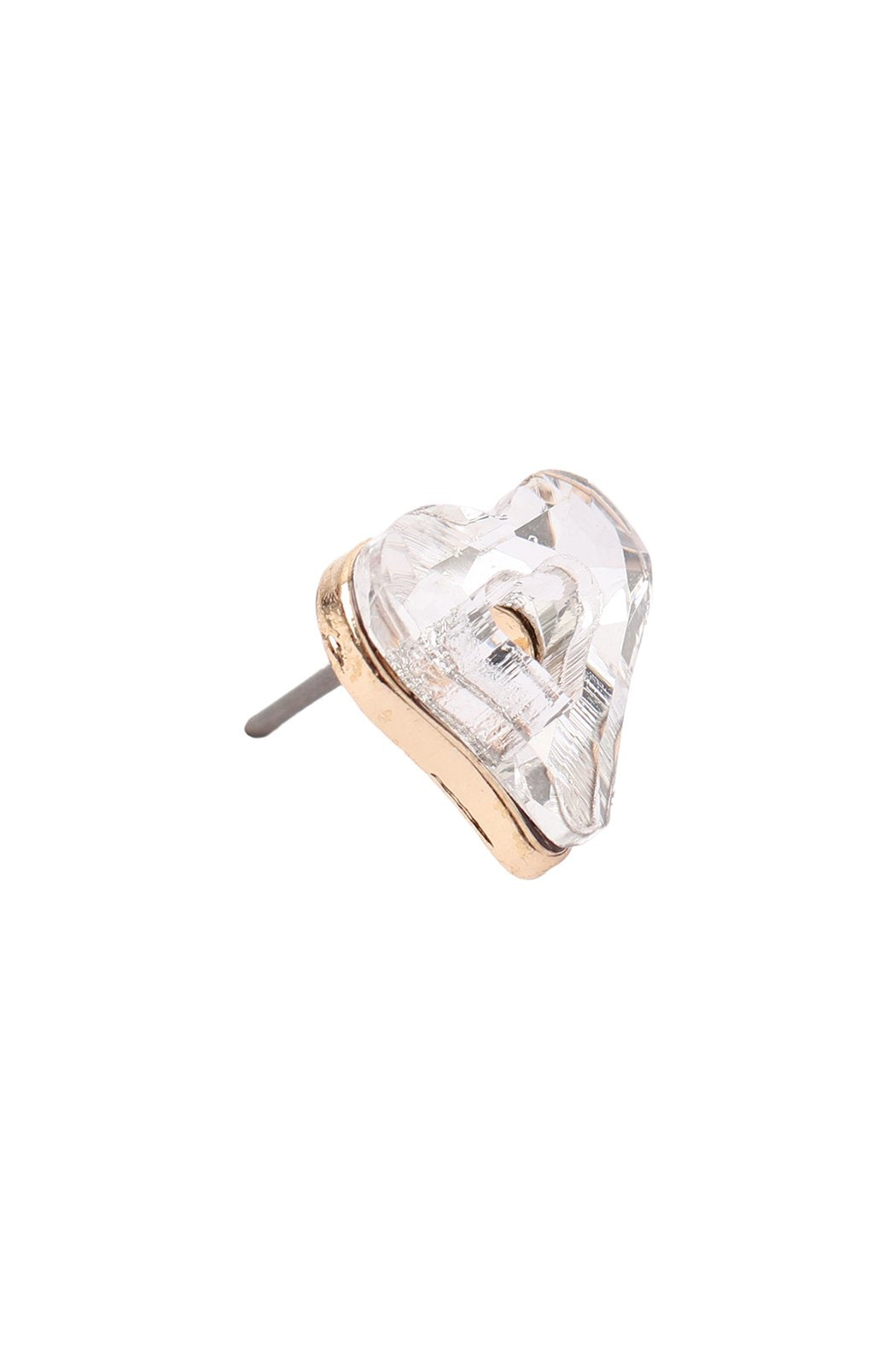 Glass Open Heart Post Stud Earrings - 5 COLORS