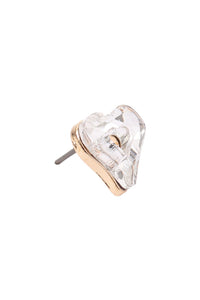 Thumbnail for Glass Open Heart Post Stud Earrings - 5 COLORS