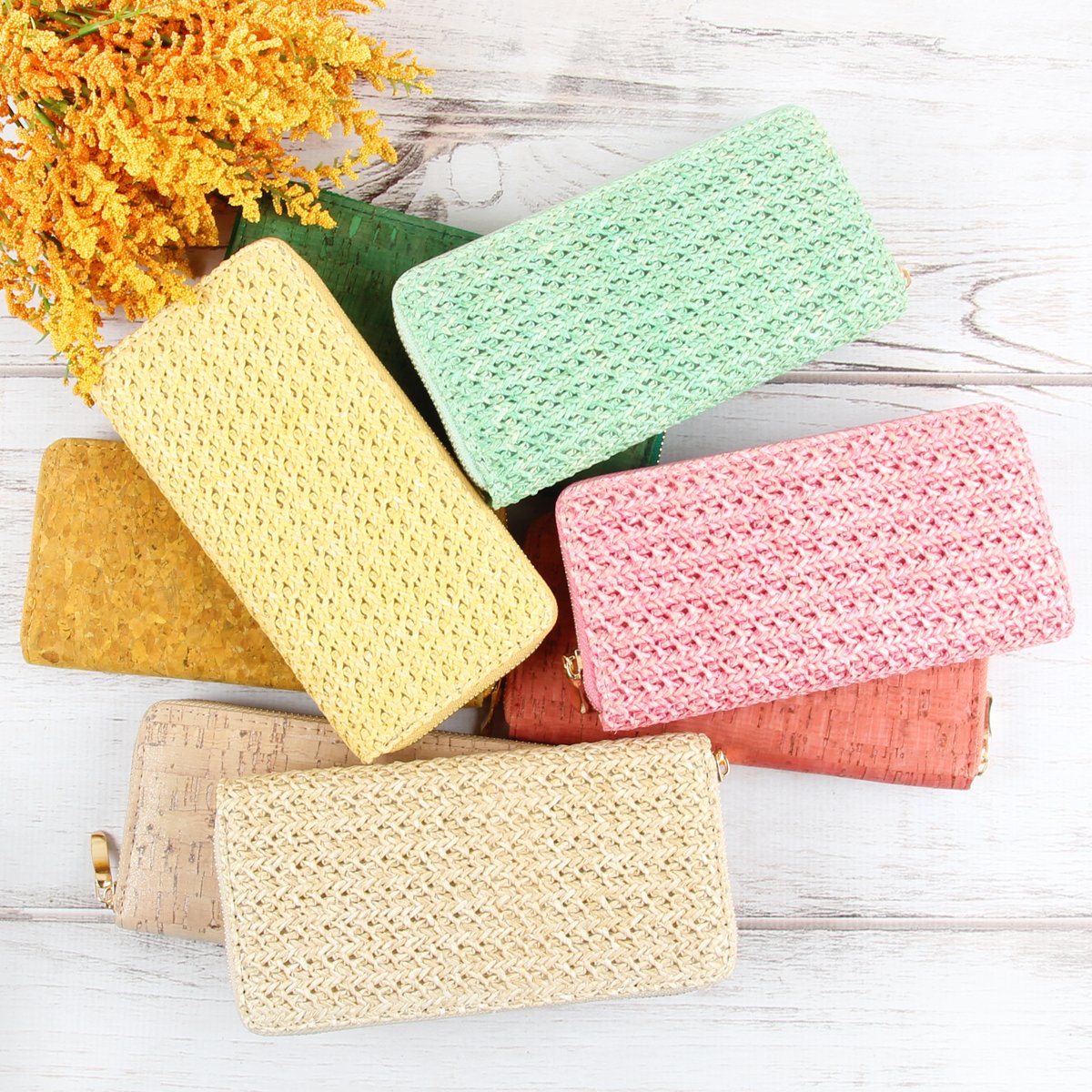 Crocheted Single Zipper Wallet - 6 COLORS -