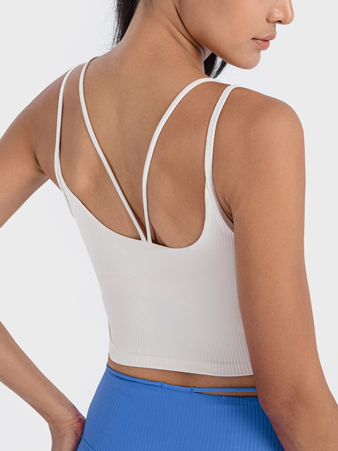 Double Strap Ribbed Sports Cami - T - 4 COLORS -