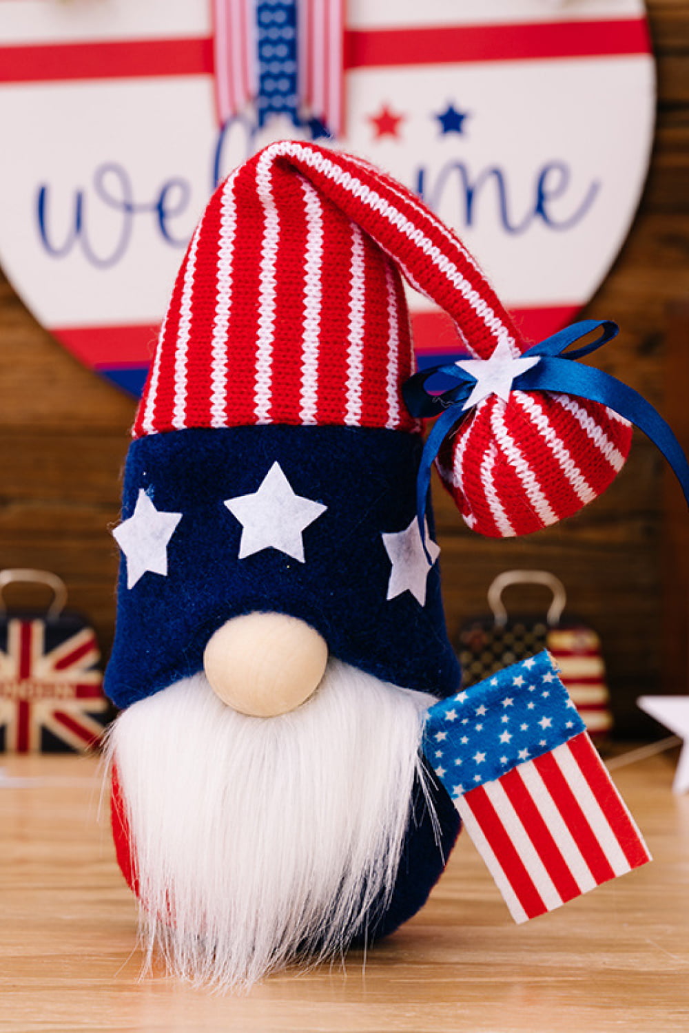 Set of 2 Independence Day Knit Decor Gnomes - 14.5" - 2 TYPES - 2 TYPES / SET - [5-10 DAY DELIVERY] - T -