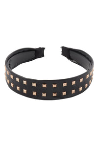 Thumbnail for Riah Fashion - Black Leather With Stud Fashion Headband - 1 COLOR -