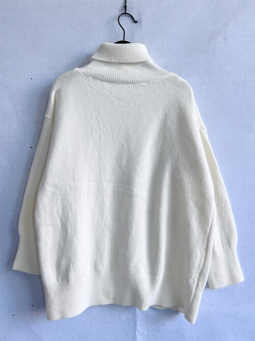 Turtleneck Long Sleeve Sweater - 1 OVERSIZE - T - 6 COLORS -