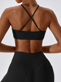 Thumbnail for Cropped Halter Neck Sports Bra - T - 5 COLORS -