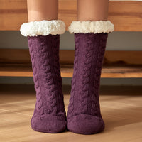 Thumbnail for Contrast Winter Socks - FITS WOMENS SIZES 6 THRU 12 - T - 9 COLORS -