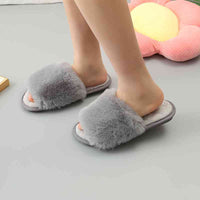 Thumbnail for Faux Fur Open Toe Slippers - T - 5 COLORS -