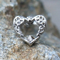 Thumbnail for 316L Stainless Steel Decorated Heart Cartilage Earring -