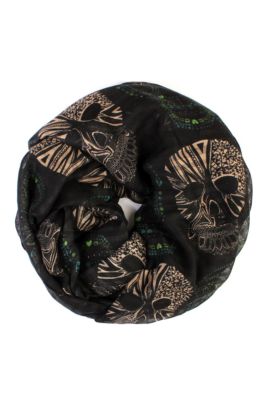 Riah Fashion - Infinity Sugar Skull Scarf - 4 COLORS -