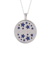 Thumbnail for Zodiac Lapis Lazuli Gemstone Star Constellation Pendant Necklace Silver Libra -