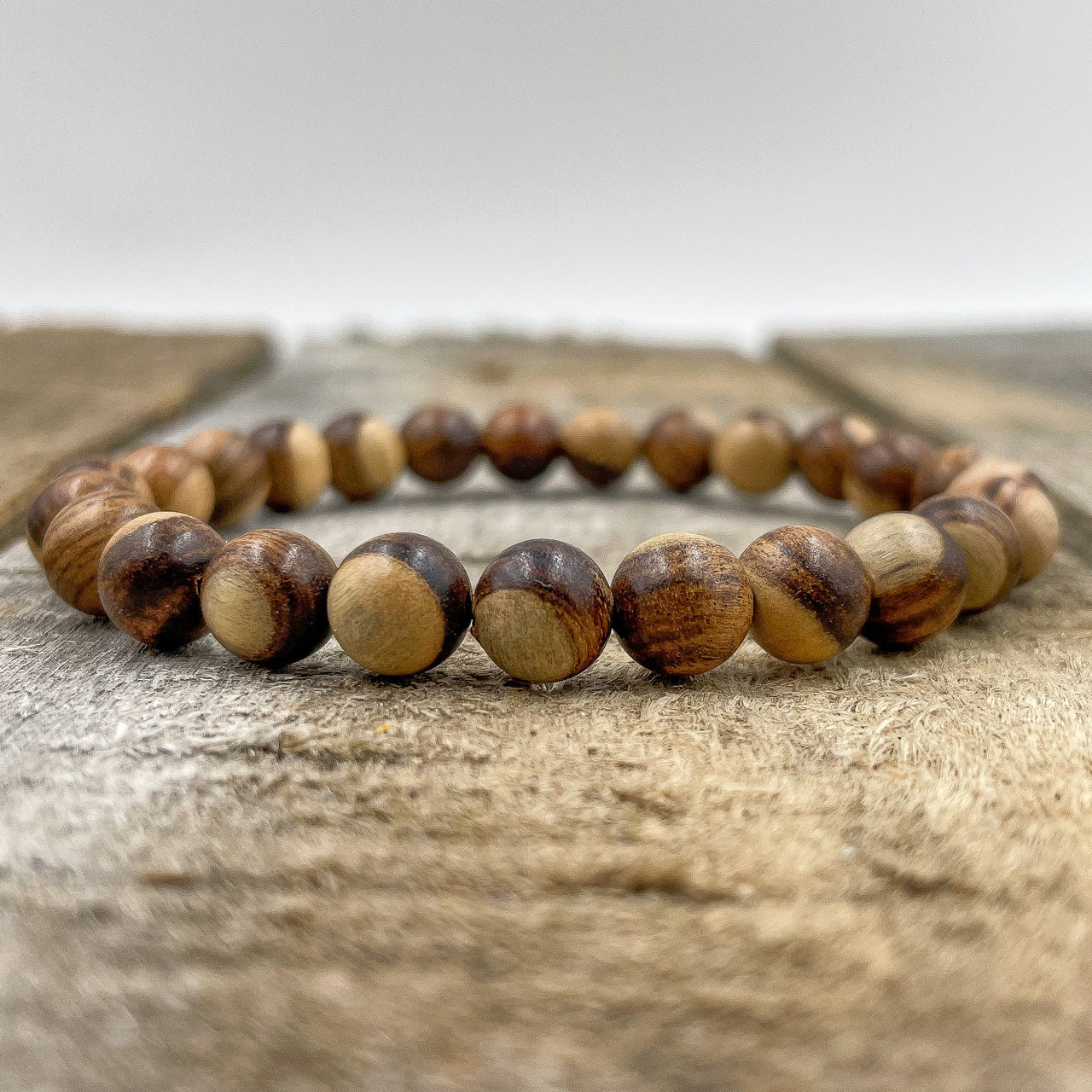 Union - Dual Brown Sandalwood Mala Beaded Bracelet -