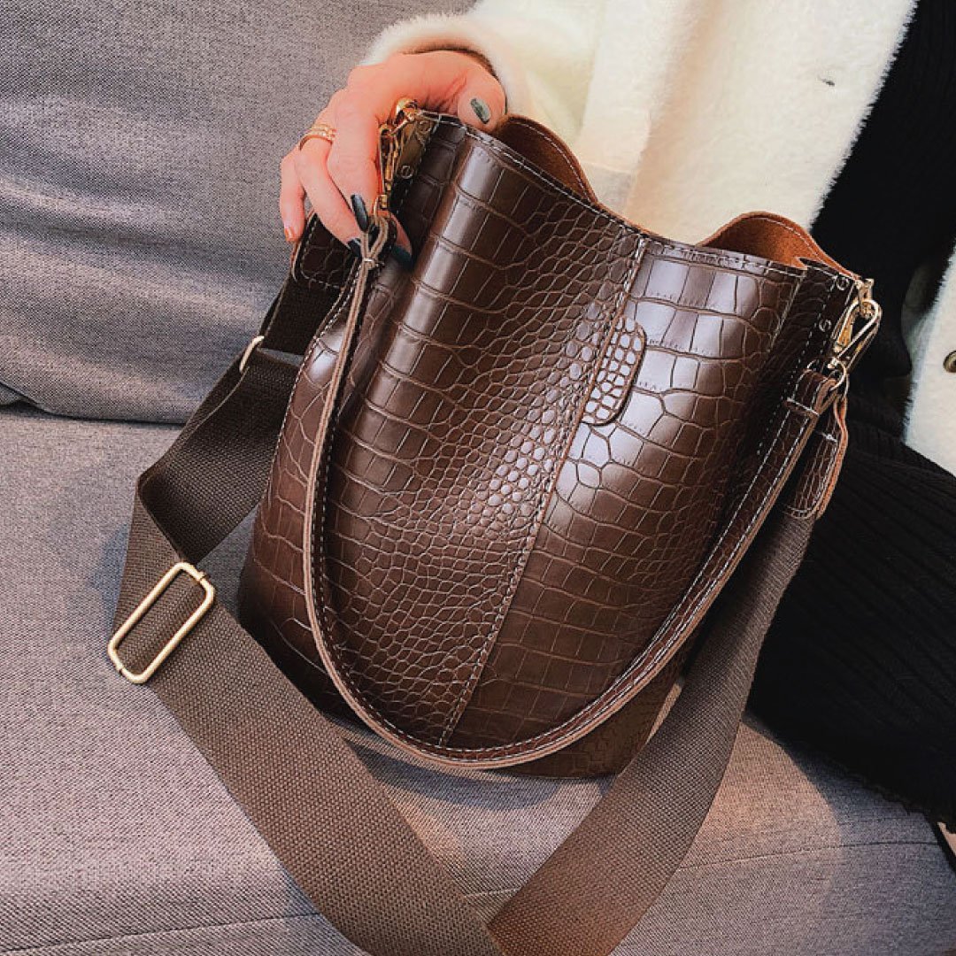 ClaudiaG - Blake Shoulder Bag - Chocolate Croc - 1 COLOR -