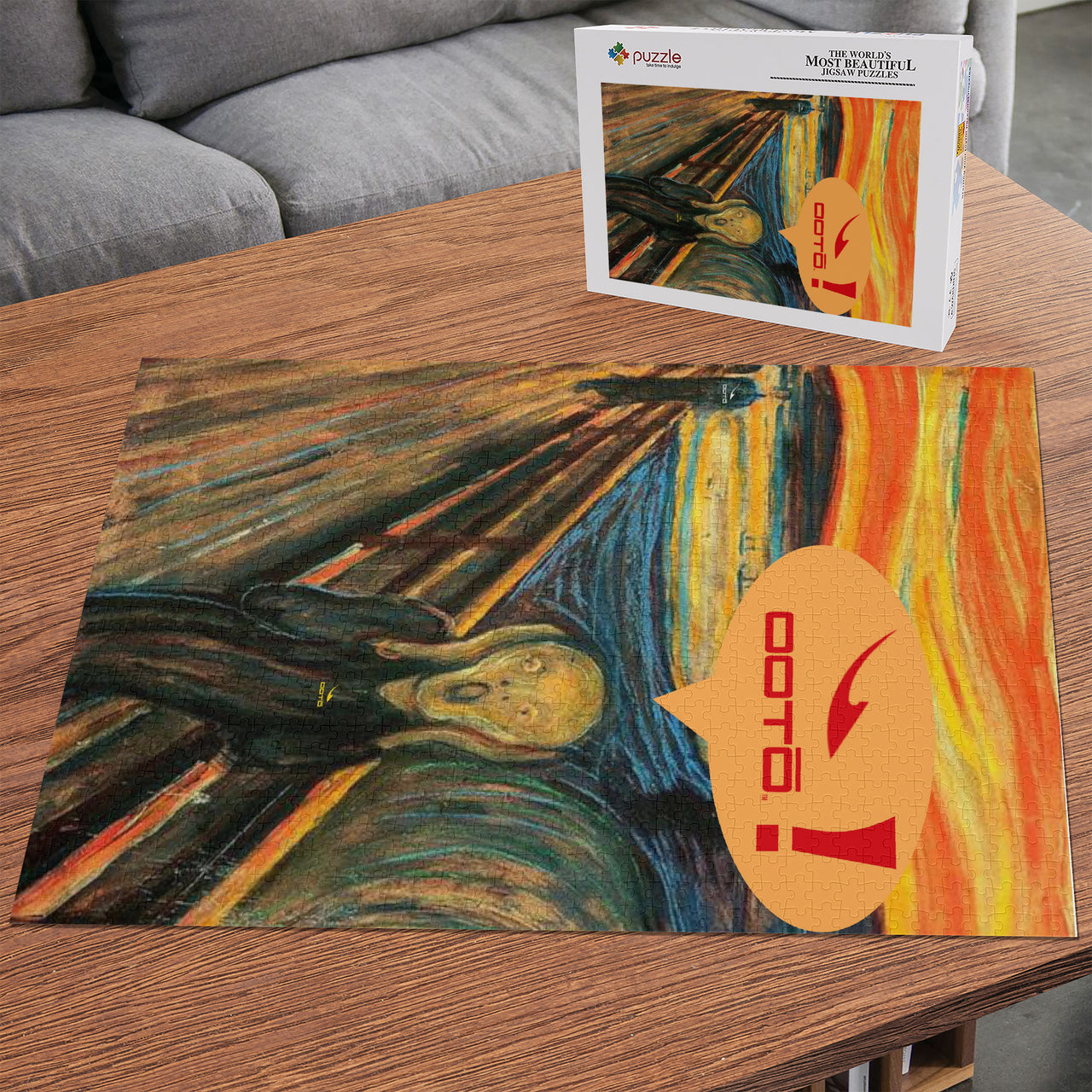 EDUARD MUNCHS' THE SCREAM X OOTO - PUZZLE_V2 Chipboard Jigsaw Puzzle (1000-Piece) -