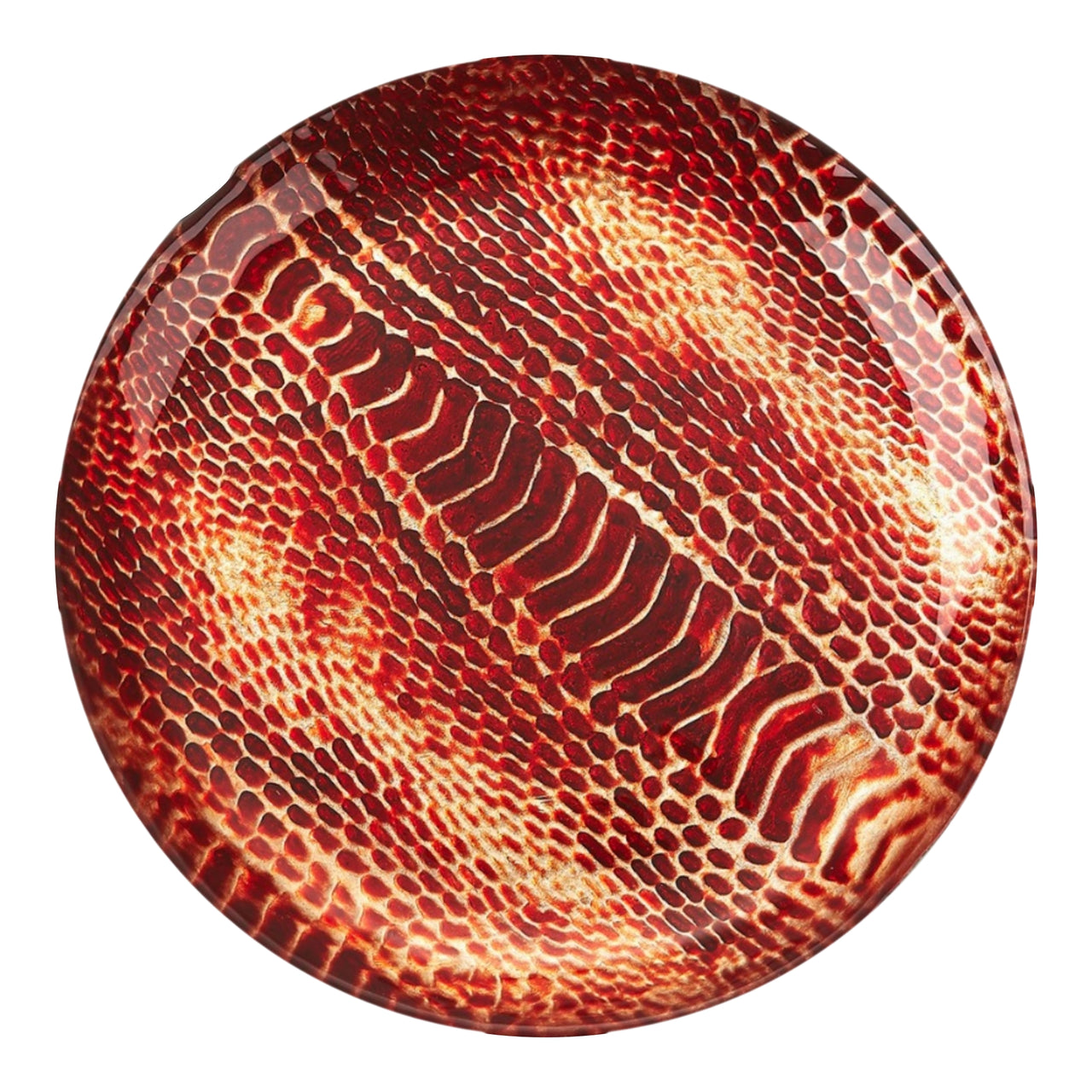 Set/4 SNAKESKIN 8.5" CORAL DESSERT PLATES