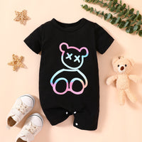 Thumbnail for Baby Bear Graphic Short Sleeve Romper - T - 5 SIZES - 1 COLOR -