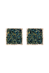 Thumbnail for Square Druzy Stone Stud Earrings - 12 COLORS -