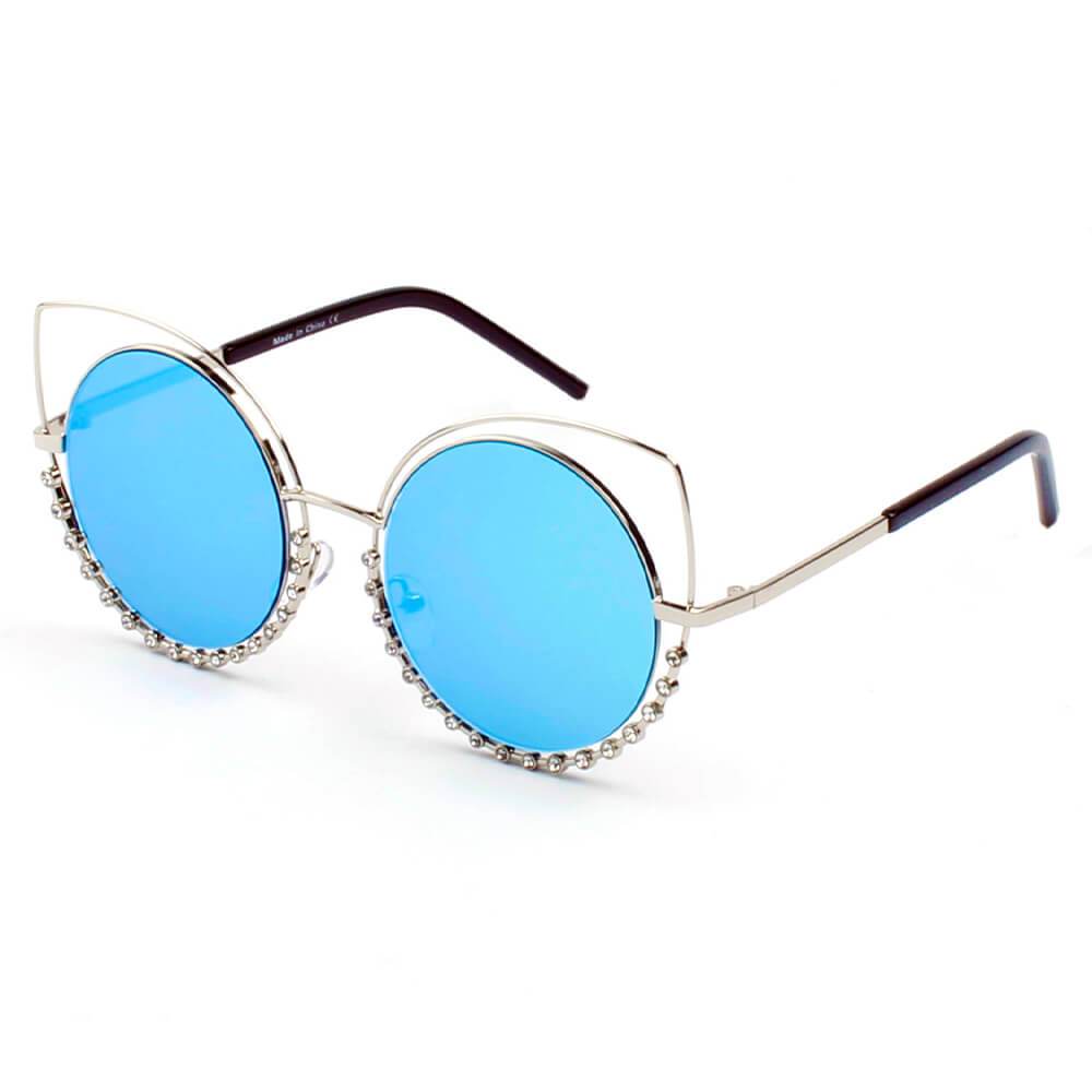 Holland | A21 - Designer Pearl-Studded Cut-Out Cat Eye Princess Sunglasses - 5 COLORS -