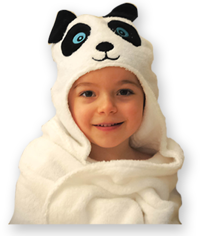 Little Ashkim - Panda Hooded Cotton Turkish Towel: Little Kid -