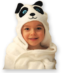 Thumbnail for Little Ashkim - Panda Hooded Cotton Turkish Towel: Little Kid -