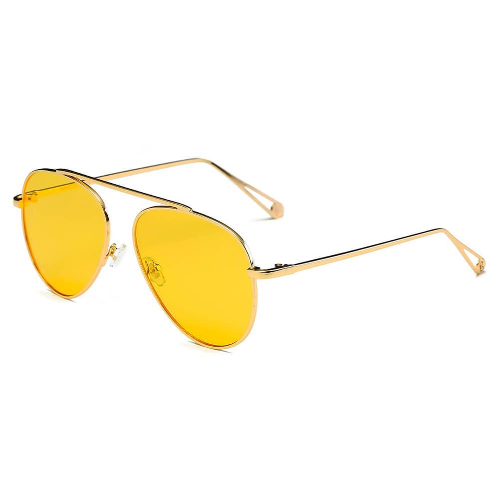 Hidalgo | S2021 - Metal Oversize Tinted Lens Aviator Sunglasses - 8 COLORS -