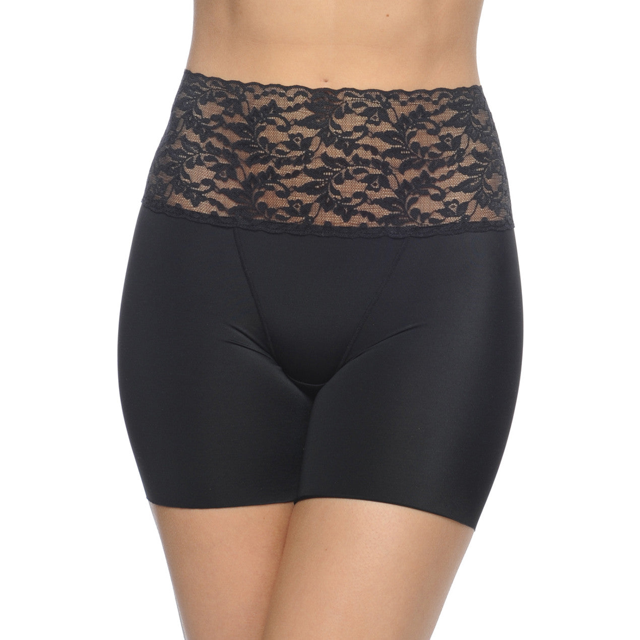 Boy Short Slimmer With Lace Waist Band Black -