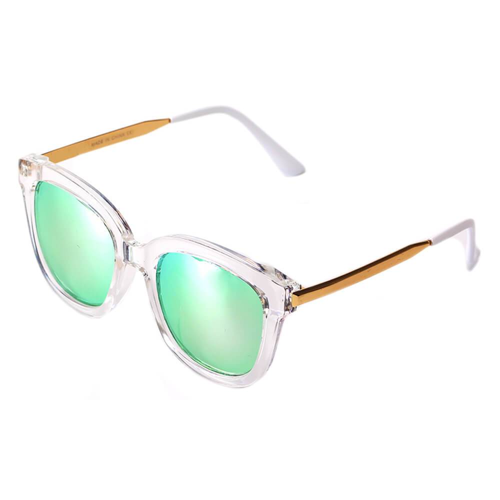 Dekalb | CD02 - Women's Oversize Mirrored Lens Horned Rim Sunglasses - 6 COLORS -