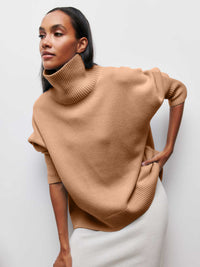 Thumbnail for New loose half turtleneck autumn and winter sweater - K - 6 COLORS -