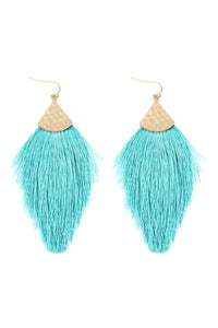 Thumbnail for Thread Tassel Drop Earrings - 15 COLORS -