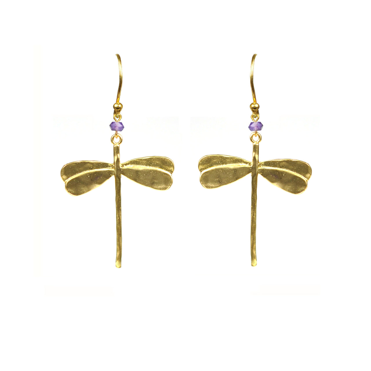 Gena Myint - Dragonfly Amethyst Earrings -