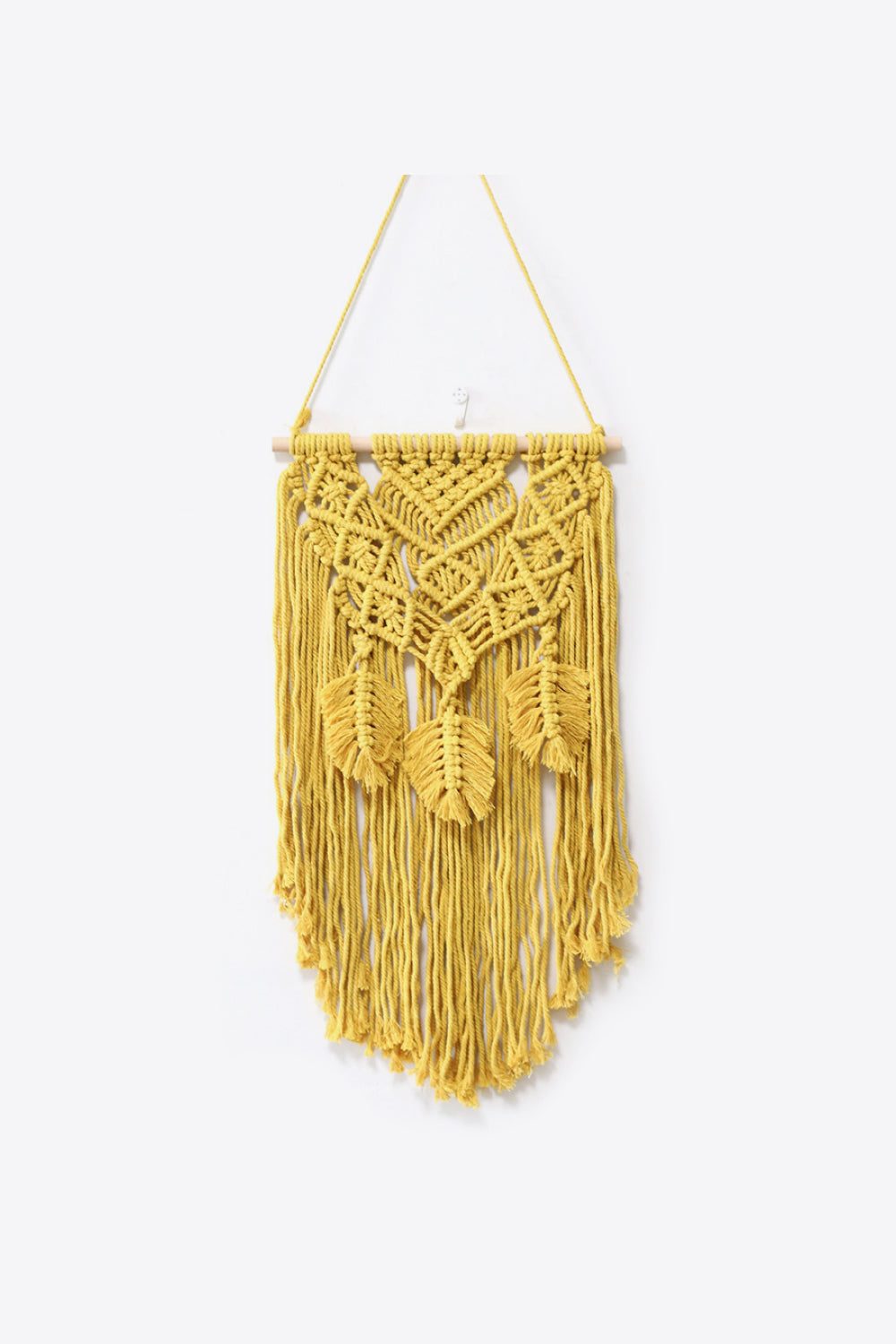 Fully Handmade Fringe Macrame Wall Hanging - 13.7" X 25.5" - T - 3 COLORS -