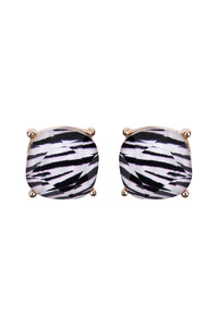 Thumbnail for Cushion Cut Earrings - Leopard or Zebra -