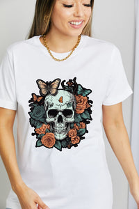 Thumbnail for Simply Love Simply Love Full Size Skull Graphic Cotton T-Shirt - T - 2 COLORS -