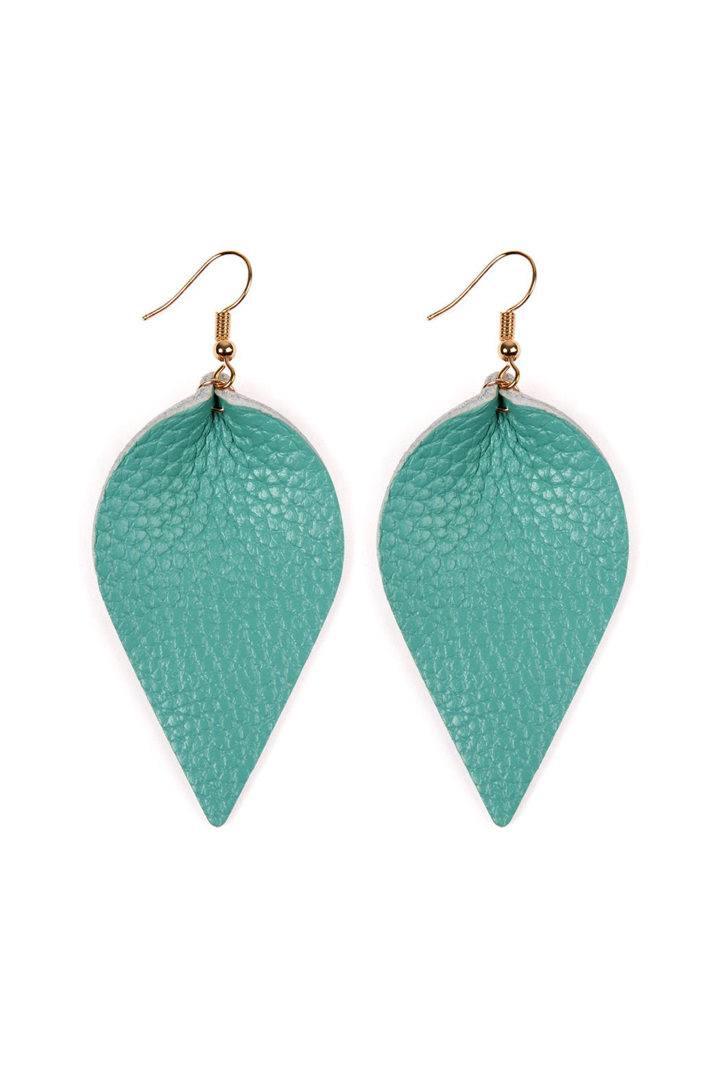 Teardrop Shape Pinched Leather Earrings - 18 COLORS -