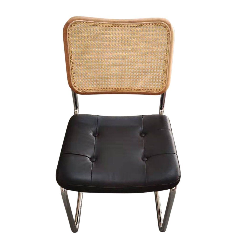 GFURN - Emy Side Chair - Natural & Black Leather -