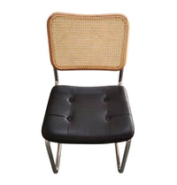 Thumbnail for GFURN - Emy Side Chair - Natural & Black Leather -