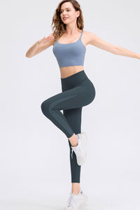 Thumbnail for Wide Waistband Slim Fit Long Sports Leggings - T - 5 COLORS -