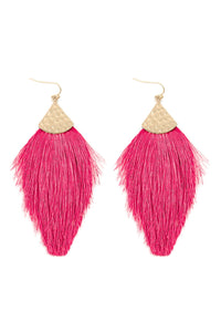 Thumbnail for Thread Tassel Drop Earrings - 15 COLORS -