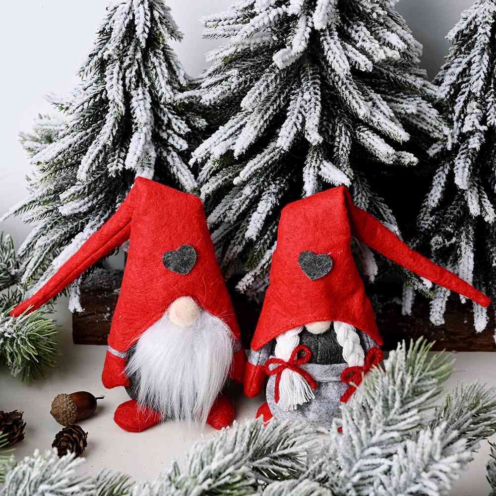 2-Piece Heart Christmas/seasonal Pointed Hat Gnomes - 11" - [5-10 DAY DELIVERY] - 2 PCS - T - SET -