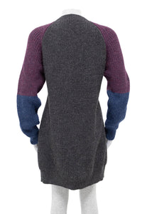 Thumbnail for Cabin Measures - Heavy Knit Alpaca Wool Sweater Coat in Amethyst -