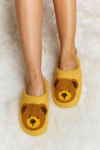 Thumbnail for Melody Teddy Bear Print Plush Slide Slippers - T - 6 COLORS -