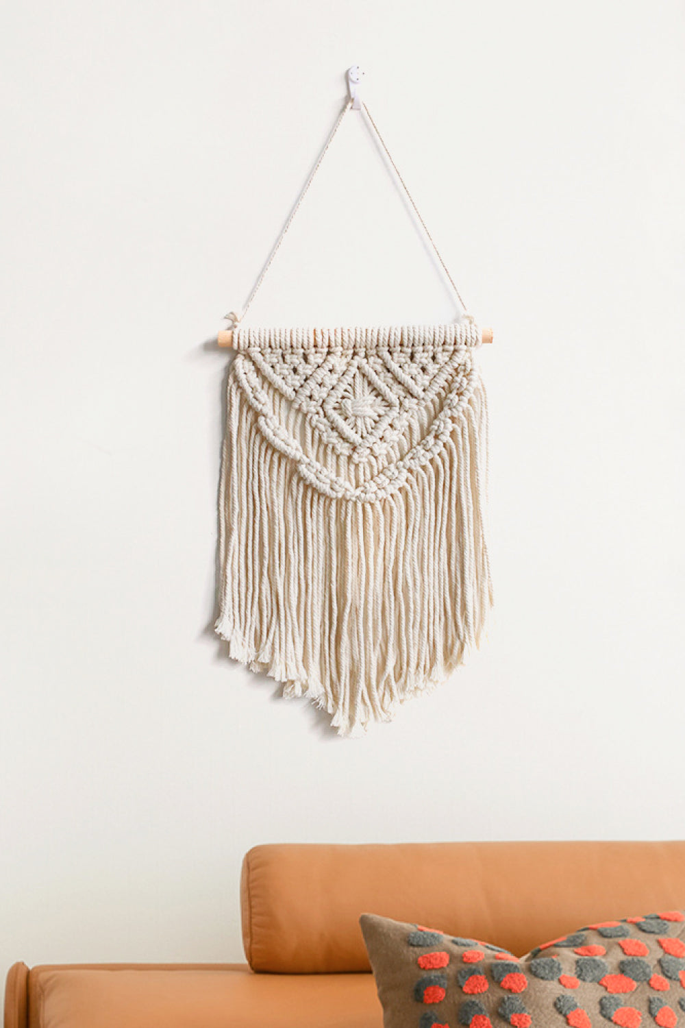 Macrame Fringe Wall Hanging Decor - 25.5" X 15-7" - 17.7" - T - 2 LENGTHS - 2 TASSELS -