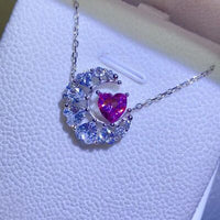 Thumbnail for 1 Carat Moissanite 925 Sterling Silver Heart Necklace