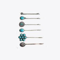 Thumbnail for Turquoise Alloy Hairpin - T - 6 STYLES -