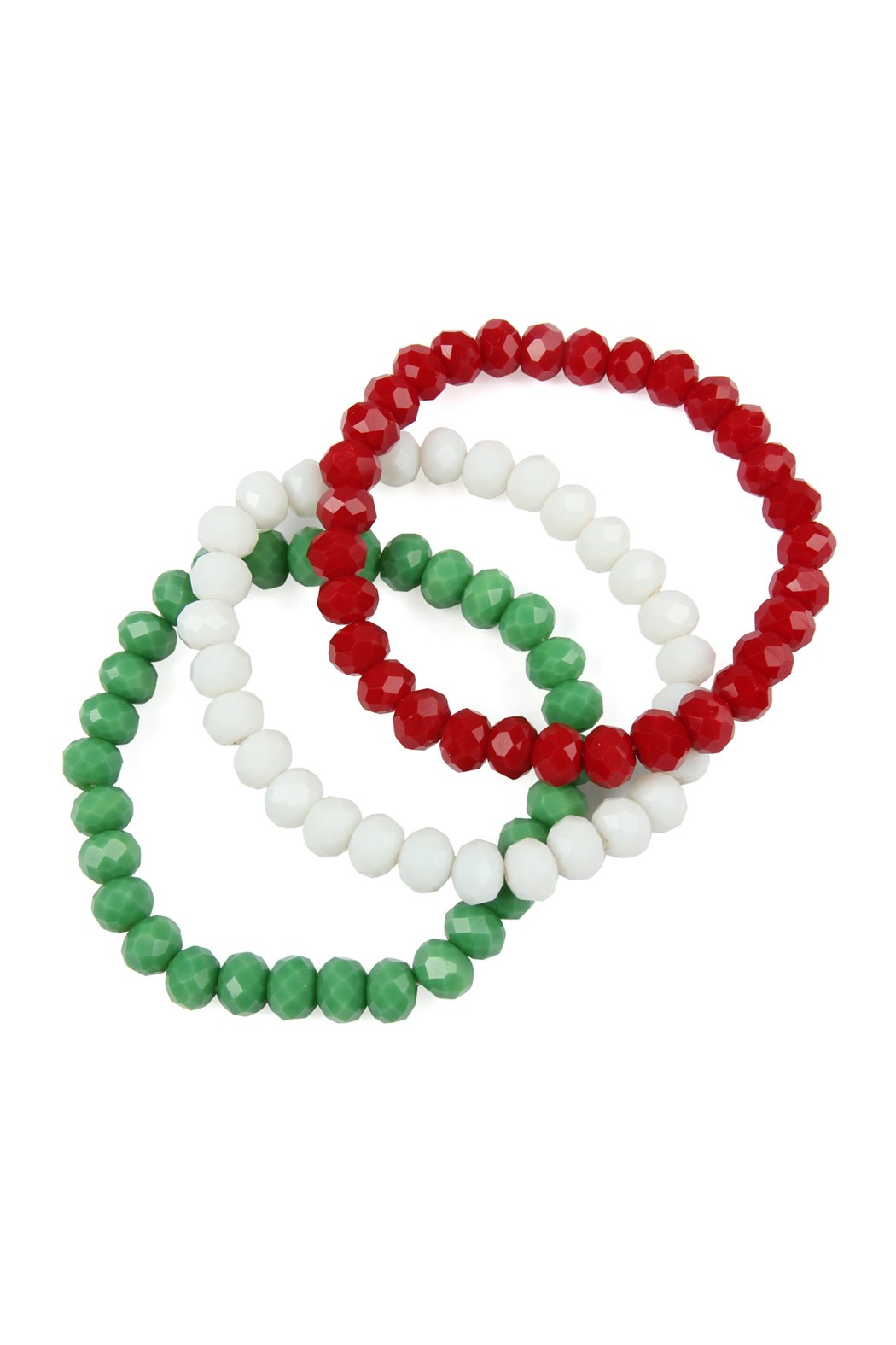 Three Glass Beads Stretch Bracelet -